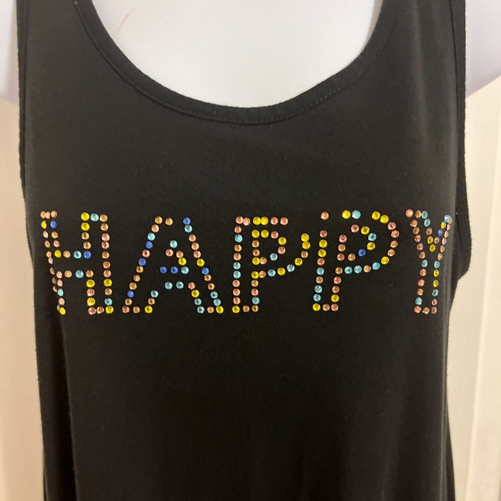 Philosophy long black embellished sleeveless top